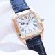 Copy Cartier Santos Automatic Watch White Dial Brown Leather Strap Rose Gold Bezel Rose Gold watch Case (2)_th.jpg